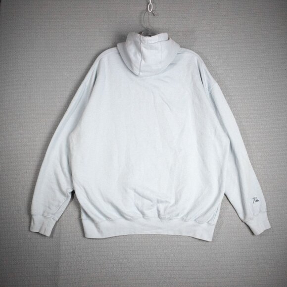 2000s Y2K Pale Blue Quiksilver Graphic Pullover Hoodie - Picture 2 of 10
